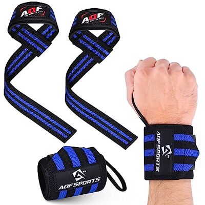 AQF 18" Bande Poignet Musculation & Rembourrées Sangle De Tirage Musculation Set (1 Paire De Chaque), Maintien Poignet Kit Pour Muscu, Powerlifting, Deadlift & Fitness Hommes Et Femmes - Publicité AQF 18" Bande Poignet Musculation & Rembourrées Sangle De Tirage Musculation Set (1 Paire De Chaque), Maintien Poignet Kit Pour Muscu, Powerlifting, Deadlift & Fitness Hommes Et Femmes - Publicité