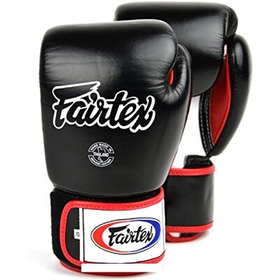Fairtex Gants de boxe bgv1 – Black – Gants de boxe MMA Muay Thai Kick Boxing Sparring en cuir 14 oz noir - Publicité Fairtex Gants de boxe bgv1 – Black – Gants de boxe MMA Muay Thai Kick Boxing Sparring en cuir 14 oz noir - Publicité