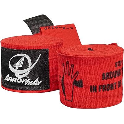Meister ArrowWay Bandes de Boxe et MMA avec Instructions Imprimées 360 cm Élastique - Publicité Meister ArrowWay Bandes de Boxe et MMA avec Instructions Imprimées 360 cm Élastique - Publicité