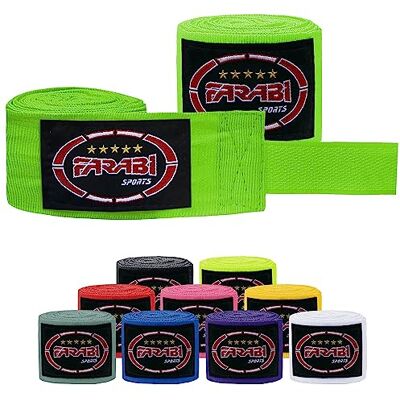 Farabi Sports Enfants Bande Boxe Paire d'enveloppes mexicaines intérieures de Gants de Fitness de Boxe de mètres de Long (Black, Kids (2.50 Meters) (Green) - Publicité Farabi Sports Enfants Bande Boxe Paire d'enveloppes mexicaines intérieures de Gants de Fitness de Boxe de mètres de Long (Black, Kids (2.50 Meters) (Green) - Publicité