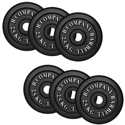 Bad Company – Haltère en Fonte – Haltère (6 x 2,5 kg) Poids 15 kg 30/31 mm - Publicité Bad Company – Haltère en Fonte – Haltère (6 x 2,5 kg) Poids 15 kg 30/31 mm - Publicité