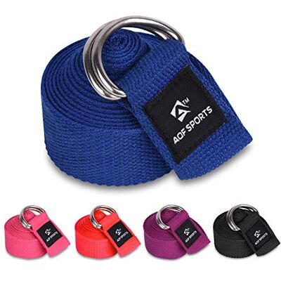 AQF Sangle Yoga étirement elastique musculation resistance band Ceinture à Anneau en D réglable, 100% Pure Cotton pour Corps Stretching avec Tailles 1.8M/2.4M/3M (3M, Bleu) - Publicité AQF Sangle Yoga étirement elastique musculation resistance band Ceinture à Anneau en D réglable, 100% Pure Cotton pour Corps Stretching avec Tailles 1.8M/2.4M/3M (3M, Bleu) - Publicité