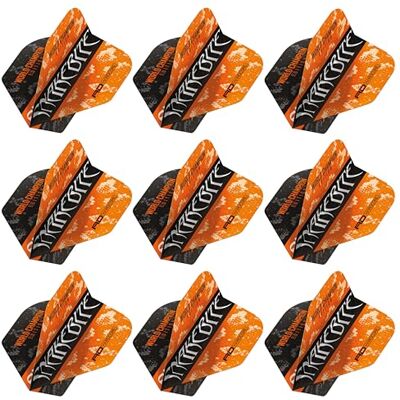 RED DRAGON Lot de 3 ailettes de fléchettes standard double face Peter Wright Snakebite orange et noir Yin Yang (9 ailettes au total) - Publicité RED DRAGON Lot de 3 ailettes de fléchettes standard double face Peter Wright Snakebite orange et noir Yin Yang (9 ailettes au total) - Publicité
