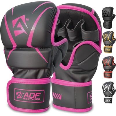 AQF MMA Gants D'entraînement, Design De Paume Ouverte, Support De Poignet Amélioré, Rembourrage Absorbant Les Chocs, Légers Et Durables pour L'entraînement, Le Kickboxing, Le Muay Thai (Rose, L/XL) - Publicité AQF MMA Gants D'entraînement, Design De Paume Ouverte, Support De Poignet Amélioré, Rembourrage Absorbant Les Chocs, Légers Et Durables pour L'entraînement, Le Kickboxing, Le Muay Thai (Rose, L/XL) - Publicité