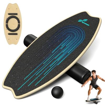 Sportneer Planche d'équilibre – Planche d'équilibre 7 modes avec arrêts réglables Pour améliorer l'équilibre, le surf et la physiothérapie – Rouleau et balle de 7,1 cm inclus - Publicité Sportneer Planche d'équilibre – Planche d'équilibre 7 modes avec arrêts réglables Pour améliorer l'équilibre, le surf et la physiothérapie – Rouleau et balle de 7,1 cm inclus - Publicité