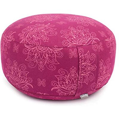 Bodhi Coussin de méditation Rondo Housse Amovible en 100% Coton Coussin de Yoga Garni d'épeautre Bio Hauteur 14-20cm Sangle de Transport Pratique Collection Maharaja (Lotus, Berry) - Publicité Bodhi Coussin de méditation Rondo Housse Amovible en 100% Coton Coussin de Yoga Garni d'épeautre Bio Hauteur 14-20cm Sangle de Transport Pratique Collection Maharaja (Lotus, Berry) - Publicité