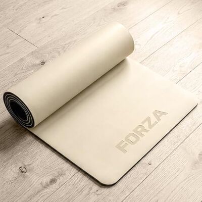 FORZA Tapis de yoga en polyuréthane de qualité supérieure antidérapant et caoutchouc naturel, extra adhérent, rembourré et durable, pour yoga, pilates, étirements et mobilité - Publicité FORZA Tapis de yoga en polyuréthane de qualité supérieure antidérapant et caoutchouc naturel, extra adhérent, rembourré et durable, pour yoga, pilates, étirements et mobilité - Publicité