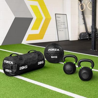 FORZA Équipement d’Entraînement de HYROX pour Hommes Kit d'Entraînement Fonctionnel avec Kettlebells, Sac Lesté et Wall Ball HYROX et Renforcement Musculaire - Publicité FORZA Équipement d’Entraînement de HYROX pour Hommes Kit d'Entraînement Fonctionnel avec Kettlebells, Sac Lesté et Wall Ball HYROX et Renforcement Musculaire - Publicité