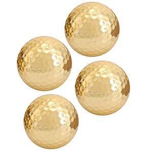 GOTOTOP Balles de Golf, Paquet de 4 balles de Golf à Double Couche Balle de Golf plaquée Or Sports de Golf Balle de Golf Accessoires de Golf - Publicité