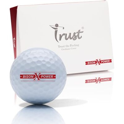 Trust Balles de Golf Bison V/X Power – pour Professionnels et Handicap Faible – Distance Maximale – Trajectoire Droite – Contrôle Ultime – Revêtement Uréthane – 12 ou 48 Balles - Publicité Trust Balles de Golf Bison V/X Power – pour Professionnels et Handicap Faible – Distance Maximale – Trajectoire Droite – Contrôle Ultime – Revêtement Uréthane – 12 ou 48 Balles - Publicité