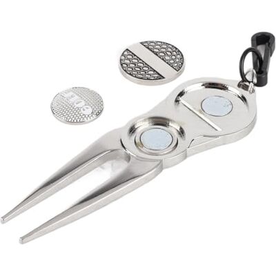 Dilwe VGEBY Outil de Réparation de Divot, Fourchette de Golf Portable avec Marqueur de Balle de Golf Idéal pour Le Golfeur (Golf) - Publicité Dilwe VGEBY Outil de Réparation de Divot, Fourchette de Golf Portable avec Marqueur de Balle de Golf Idéal pour Le Golfeur (Golf) - Publicité