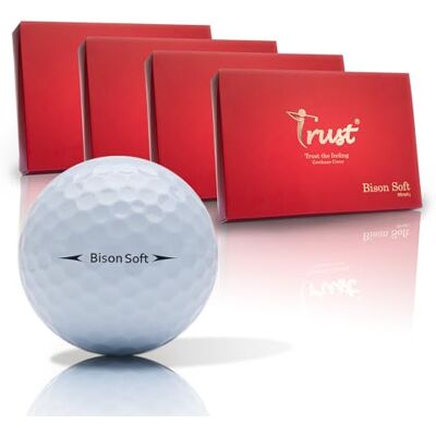 Trust Golf Balles de Golf série Bison – 3 pièces avec Coque en uréthane et Noyau réactif, pour des frappes Longues, Droites et Un arrêt précis, Alliant Distance et contrôle – Boîte de 12 ou 48 balles - Publicité Trust Golf Balles de Golf série Bison – 3 pièces avec Coque en uréthane et Noyau réactif, pour des frappes Longues, Droites et Un arrêt précis, Alliant Distance et contrôle – Boîte de 12 ou 48 balles - Publicité