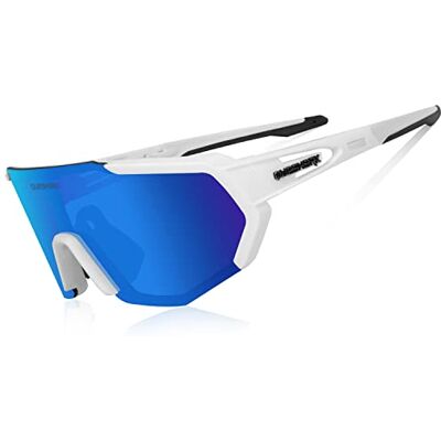 Queshark Lunettes de Sport Polarisées pour Hommes Femmes Avec 3 ou 5 Lentilles pour le Cyclisme, la Pêche, le Golf, la Conduite - Publicité Queshark Lunettes de Sport Polarisées pour Hommes Femmes Avec 3 ou 5 Lentilles pour le Cyclisme, la Pêche, le Golf, la Conduite - Publicité