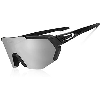 Queshark Lunettes de Sport Polarisées pour Hommes Femmes Avec 3 ou 5 Lentilles pour le Cyclisme, la Pêche, le Golf, la Conduite - Publicité Queshark Lunettes de Sport Polarisées pour Hommes Femmes Avec 3 ou 5 Lentilles pour le Cyclisme, la Pêche, le Golf, la Conduite - Publicité