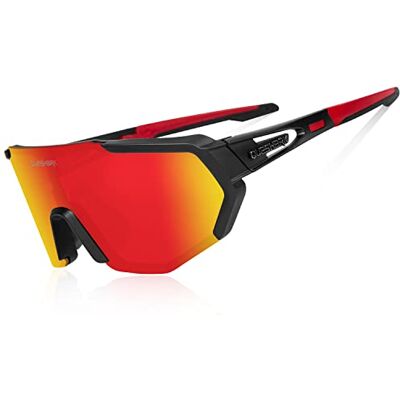 Queshark Lunettes de Sport Polarisées pour Hommes Femmes Avec 3 ou 5 Lentilles pour le Cyclisme, la Pêche, le Golf, la Conduite - Publicité Queshark Lunettes de Sport Polarisées pour Hommes Femmes Avec 3 ou 5 Lentilles pour le Cyclisme, la Pêche, le Golf, la Conduite - Publicité