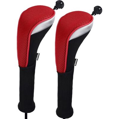Andux Couvre-Têtes de Club Hybride de Golf à Col Long avec Cadran No. Étiquette Rouge, 2 pièces - Publicité Andux Couvre-Têtes de Club Hybride de Golf à Col Long avec Cadran No. Étiquette Rouge, 2 pièces - Publicité