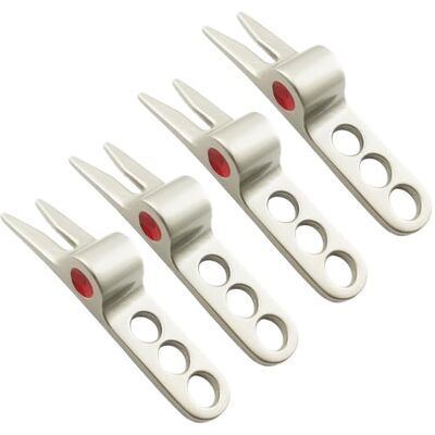 Jinshining Lot de 4 outils de réparation pour divot de golf Scotty Cameron Argenté - Publicité Jinshining Lot de 4 outils de réparation pour divot de golf Scotty Cameron Argenté - Publicité