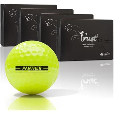 Trust Balles de Golf Panther pour Passer sous Les 100 Revêtement Uréthane pour Un Toucher Ultra-Doux Noyau Big Max pour Une Distance Maximale et Un Vol Précis (12/24/48, Blanc/Jaune/Orange) - Publicité Trust Balles de Golf Panther pour Passer sous Les 100 Revêtement Uréthane pour Un Toucher Ultra-Doux Noyau Big Max pour Une Distance Maximale et Un Vol Précis (12/24/48, Blanc/Jaune/Orange) - Publicité