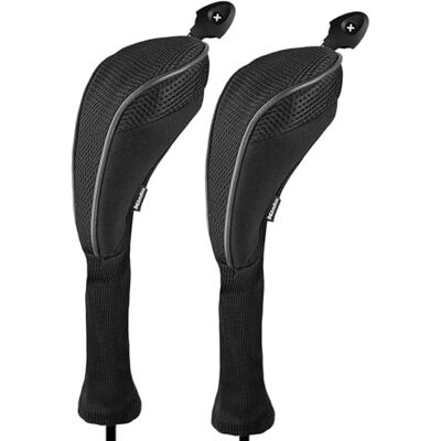 Andux CTMT-01 Lot de 2 Couvre-Clubs de Golf Hybrides à col Long avec Cadran numéro CTMT-01 Noir/Noir - Publicité Andux CTMT-01 Lot de 2 Couvre-Clubs de Golf Hybrides à col Long avec Cadran numéro CTMT-01 Noir/Noir - Publicité