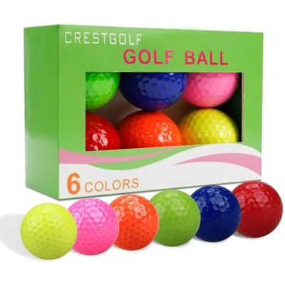 Crestgolf Balle de Golf de Couleur Mixte, Balles de Golf de Practice, Balle d'entraînement de Golf, 2 Styles pour Votre Choix (Six Couleurs) - Publicité Crestgolf Balle de Golf de Couleur Mixte, Balles de Golf de Practice, Balle d'entraînement de Golf, 2 Styles pour Votre Choix (Six Couleurs) - Publicité