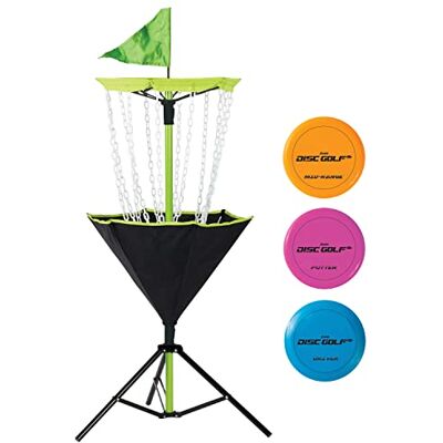 Franklin Sports Ensemble complet de Disc Golf Panier de Golf + 3 Disques Multicolore - Publicité Franklin Sports Ensemble complet de Disc Golf Panier de Golf + 3 Disques Multicolore - Publicité