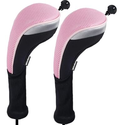 Andux Couvre-Têtes de Club Hybride de Golf à Col Long avec Cadran No. Étiquette Rose, 2 pièces - Publicité Andux Couvre-Têtes de Club Hybride de Golf à Col Long avec Cadran No. Étiquette Rose, 2 pièces - Publicité