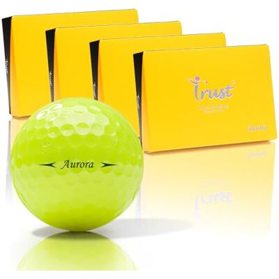 Trust Balles de Golf Aurora – Haute visibilité, Longue Distance, vol Stable, trajectoire Droite, arrêt Puissant, uréthane Cristal, qualité Tour, Noyau 3 Couches Dynamique, 12/48 balles - Publicité Trust Balles de Golf Aurora – Haute visibilité, Longue Distance, vol Stable, trajectoire Droite, arrêt Puissant, uréthane Cristal, qualité Tour, Noyau 3 Couches Dynamique, 12/48 balles - Publicité