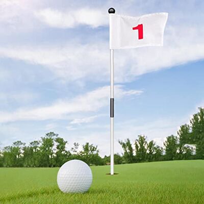 Yusheng Ensemble de drapeaux de golf, bâton de drapeau vert avec trou de golf, drapeau de golf amovible - Publicité Yusheng Ensemble de drapeaux de golf, bâton de drapeau vert avec trou de golf, drapeau de golf amovible - Publicité
