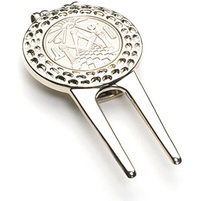 THE MASONIC COLLECTION Outil de réparation de Divot avec marqueur de Balle de Golf Design argenté avec Symboles maçonniques Un Cadeau maçonnique idéal pour Homme - Publicité THE MASONIC COLLECTION Outil de réparation de Divot avec marqueur de Balle de Golf Design argenté avec Symboles maçonniques Un Cadeau maçonnique idéal pour Homme - Publicité