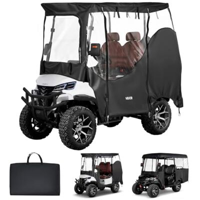 VEVOR Housse pour Golfette, Housse de Voiturette de Golf de 2 Places, Couverture Intégrale avec Fenêtres PVC Transparentes et Tissu Oxford 600D Imperméable, Protection Extérieure de Soleil Poussière - Publicité VEVOR Housse pour Golfette, Housse de Voiturette de Golf de 2 Places, Couverture Intégrale avec Fenêtres PVC Transparentes et Tissu Oxford 600D Imperméable, Protection Extérieure de Soleil Poussière - Publicité