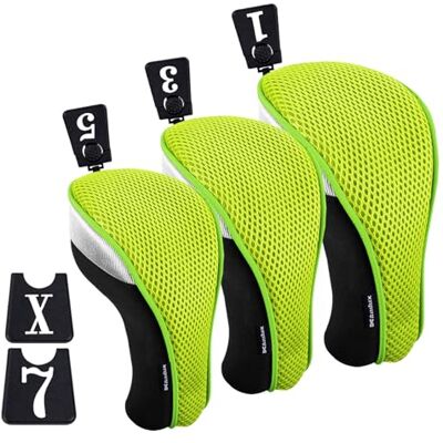 Andux Golf 460cc Couvre Drivers Couvre-Bois Clubs 3 pièces/Ensemble Vert - Publicité Andux Golf 460cc Couvre Drivers Couvre-Bois Clubs 3 pièces/Ensemble Vert - Publicité