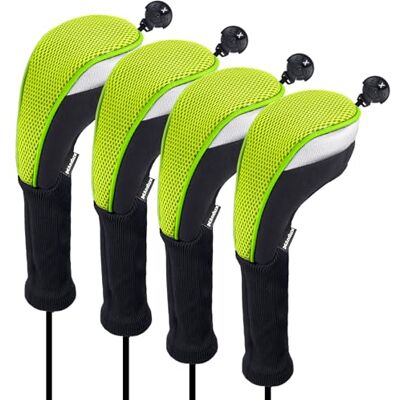 Andux Lot de 4 Couvre-têtes de Club de Golf Hybrides avec Cadran n° Vert - Publicité Andux Lot de 4 Couvre-têtes de Club de Golf Hybrides avec Cadran n° Vert - Publicité