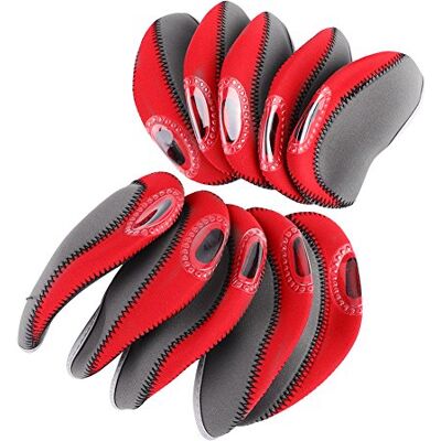 VBESTLIFE 10 pièces de Protection de tête de Golf, Housses de tête de Club de Golf pour têtes de Fer tête de Club de Golf - Publicité VBESTLIFE 10 pièces de Protection de tête de Golf, Housses de tête de Club de Golf pour têtes de Fer tête de Club de Golf - Publicité