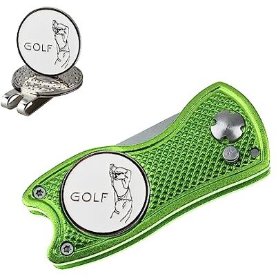 Crestgolf Golf Divot Tool avec Bouton Pop-up et Marqueur de Balle Magnétique Pitch Mark Mini-Outil Portable et Pliable Léger - Publicité Crestgolf Golf Divot Tool avec Bouton Pop-up et Marqueur de Balle Magnétique Pitch Mark Mini-Outil Portable et Pliable Léger - Publicité