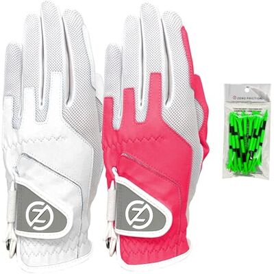 Zero Friction Lot de 2 Gants de Golf synthétiques pour droitier Taille Unique Blanc/Rose - Publicité Zero Friction Lot de 2 Gants de Golf synthétiques pour droitier Taille Unique Blanc/Rose - Publicité