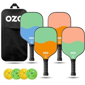 OZO Pickleball - Ensemble de 4 Raquettes Débutant + 4 Balles - 4 Rackets de Contrôle + Balles Indoor & Outdoor + Sac - Publicité OZO Pickleball - Ensemble de 4 Raquettes Débutant + 4 Balles - 4 Rackets de Contrôle + Balles Indoor & Outdoor + Sac - Publicité
