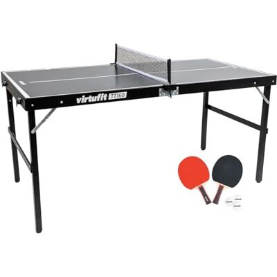 VirtuFit Mini Table de Ping-Pong TT160 Avec 2 raquettes et 3 balles Table de ping-pong Filet inclus - Publicité VirtuFit Mini Table de Ping-Pong TT160 Avec 2 raquettes et 3 balles Table de ping-pong Filet inclus - Publicité