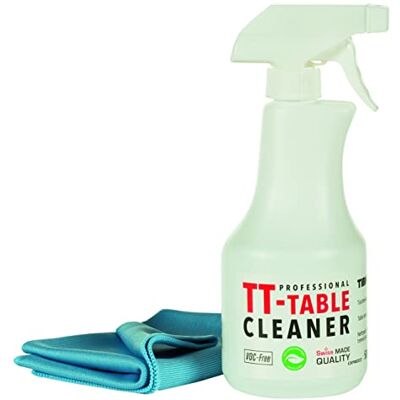 Tibhar Kit de nettoyage de table de tennis de table 500 ml Avec chiffon en microfibre Fabriqué en Suisse - Publicité Tibhar Kit de nettoyage de table de tennis de table 500 ml Avec chiffon en microfibre Fabriqué en Suisse - Publicité