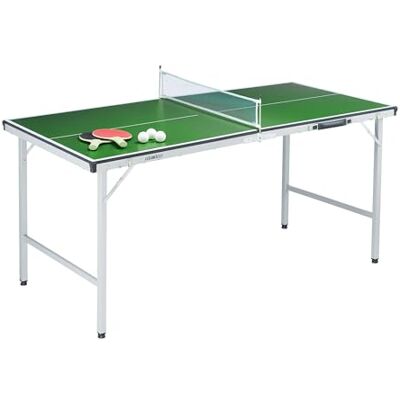 Relaxdays Table de ping-Pong Pliante avec Filet, 2 Raquettes, 3 balles, 71x150x67 cm, Vert - Publicité Relaxdays Table de ping-Pong Pliante avec Filet, 2 Raquettes, 3 balles, 71x150x67 cm, Vert - Publicité