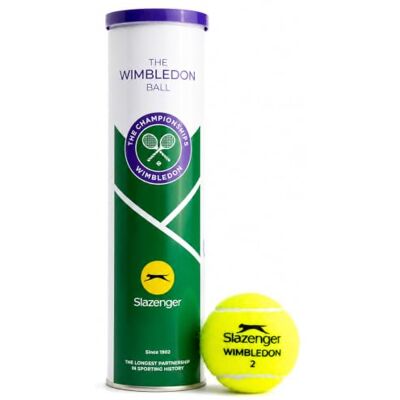 Slazenger Balles de Tennis Wimbledon Balle officielle Wimbledon Noyau caoutchouc premium Feutre tissé Performance sur gazon Rebond constant - Publicité Slazenger Balles de Tennis Wimbledon Balle officielle Wimbledon Noyau caoutchouc premium Feutre tissé Performance sur gazon Rebond constant - Publicité