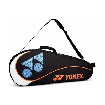 YONEX Sac pour raquettes de badminton, capacité de 3 à 6 raquettes, compartiment à chaussures séparé, bandoulière réglable, imperméable (noir) - Publicité YONEX Sac pour raquettes de badminton, capacité de 3 à 6 raquettes, compartiment à chaussures séparé, bandoulière réglable, imperméable (noir) - Publicité
