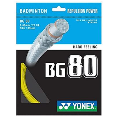 Yonex - BG 80 - 10m - Jaune - String Set - Publicité Yonex - BG 80 - 10m - Jaune - String Set - Publicité