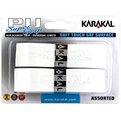 Karakal Lot de 2 poignées de rechange en PU Blanc Pour tennis, squash, badminton - Publicité Karakal Lot de 2 poignées de rechange en PU Blanc Pour tennis, squash, badminton - Publicité