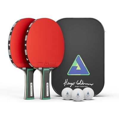 JOOLA Hugo Calderano Edge Lot de 6 raquettes de tennis de table + 3 balles de tennis de table + housse de tennis de table - Publicité JOOLA Hugo Calderano Edge Lot de 6 raquettes de tennis de table + 3 balles de tennis de table + housse de tennis de table - Publicité