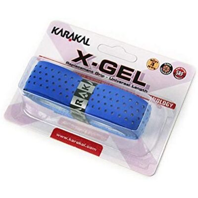 Grip de rechange Karakal X-Gel, tennis, badminton, squash, bleu - Publicité Grip de rechange Karakal X-Gel, tennis, badminton, squash, bleu - Publicité