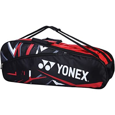 YONEX Sac de Badminton SUNR BT5 Noir Rouge, Noir/Rouge, Taille Unique - Publicité YONEX Sac de Badminton SUNR BT5 Noir Rouge, Noir/Rouge, Taille Unique - Publicité