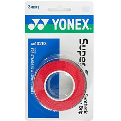 YONEX Super GRAP Surgrip pour Raquette (Rouge, Lot de 3) - Publicité YONEX Super GRAP Surgrip pour Raquette (Rouge, Lot de 3) - Publicité