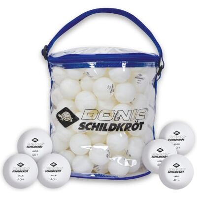 Donic-Schildkröt Balles de Tennis de Table Jade, Qualité Poly 40+, 144 Pièces dans Un Sac de Transport, Blanc, - Publicité Donic-Schildkröt Balles de Tennis de Table Jade, Qualité Poly 40+, 144 Pièces dans Un Sac de Transport, Blanc, - Publicité