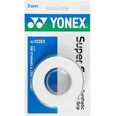 Yonex Super GRAP Lot de 3 Rubans adhésifs pour Raquette de Tennis Blanc 25 x 1200 x 0,6 mm - Publicité Yonex Super GRAP Lot de 3 Rubans adhésifs pour Raquette de Tennis Blanc 25 x 1200 x 0,6 mm - Publicité
