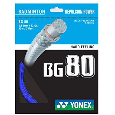 YONEX BG 80 Corde de Badminton, Bleu Marine - Publicité YONEX BG 80 Corde de Badminton, Bleu Marine - Publicité